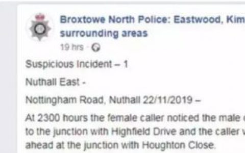 英国警方因“女性夜间不要单独出行！”删帖道歉